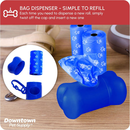 Rainbow Paw Print Poop Bags (2200 CT & 2 Dispensers) - Leak-Proof, Unscented, Clips to Leashes & Harnesses