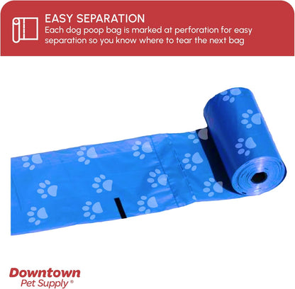 Rainbow Paw Print Poop Bags (2200 CT & 2 Dispensers) - Leak-Proof, Unscented, Clips to Leashes & Harnesses
