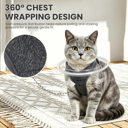 Cat Harness and Leash - Ultra Light Escape Proof Kitten Collar Cat Walking Jacket with Running Cushioning Soft and Comfortable Suitable for Puppies Rabbits