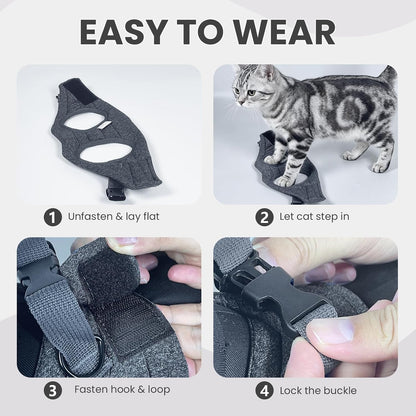 Cat Harness and Leash - Ultra Light Escape Proof Kitten Collar Cat Walking Jacket with Running Cushioning Soft and Comfortable Suitable for Puppies Rabbits