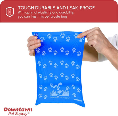 Rainbow Paw Print Poop Bags (2200 CT & 2 Dispensers) - Leak-Proof, Unscented, Clips to Leashes & Harnesses