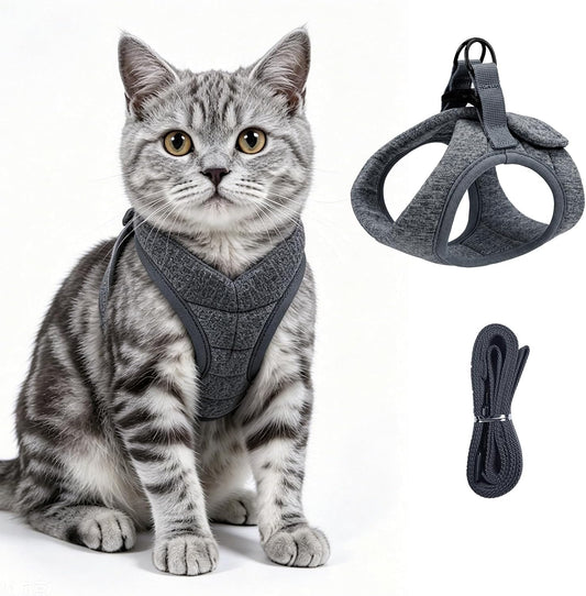 Cat Harness and Leash - Ultra Light Escape Proof Kitten Collar Cat Walking Jacket with Running Cushioning Soft and Comfortable Suitable for Puppies Rabbits