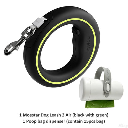 MOESTAR Retractable Dog Leash Lite Version Durable Training Walking Safety Dog Rope 3M Retraction Length for Max Pet Weight 30Kg