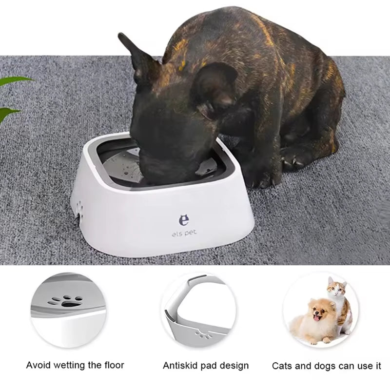 Pet Water Bowl anti Spill Automatic Dog Bowl Vehicle Carried Floating Bowl Slow Wate